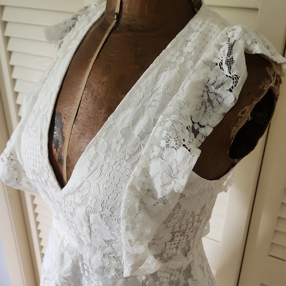 Lulus Molinetto White Lace Ruffled Tiered Sleeveless Maxi Dress - Picture 4 of 12